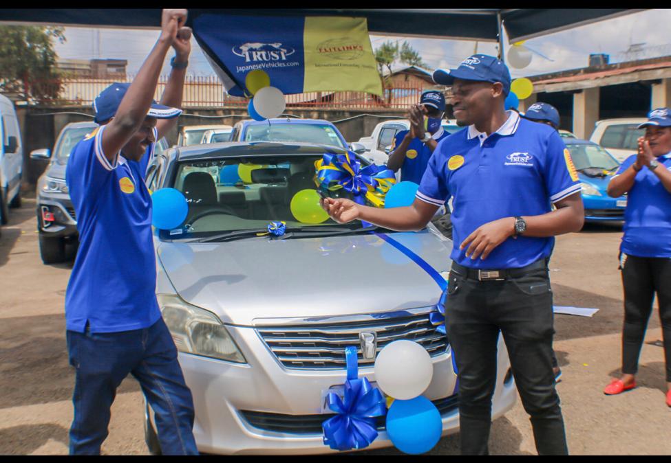 FLITLINKS INTERNATIONAL & TRUST JAPANESE VEHICLES DELIVER CAR TO PROMO WINNER MR LUCIANO SSAKU IN KAMPALA